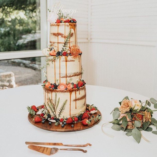 Gorgeous Honey Fruity Country Wedding Cake