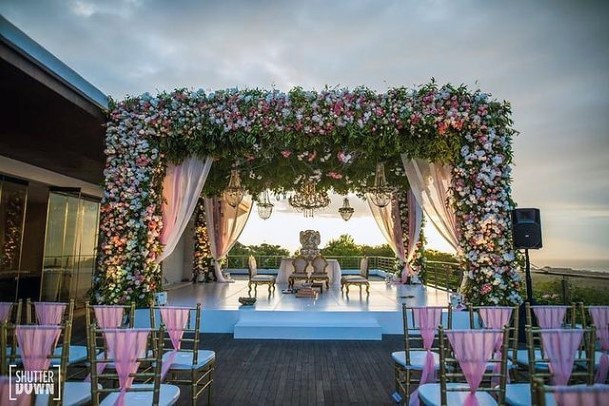 Gorgeous Indian Wedding Flowers Platform Decor