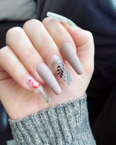 Gorgeous Long Legged Swan Tropical Nails Women