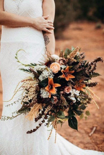 Gorgeous October Floral Bouquet Wedding Ideas For Bride