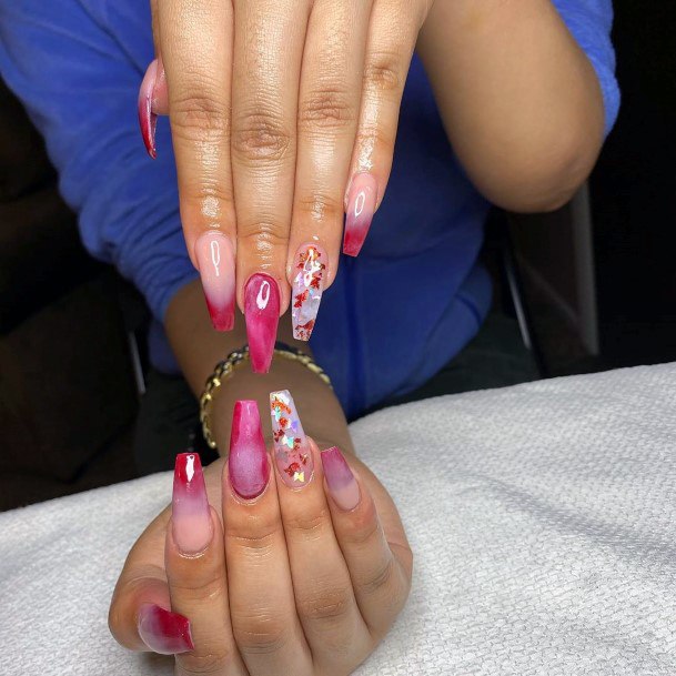 Gorgeous Pink Nails Long Women