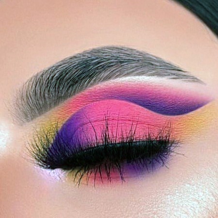 Gorgeous Rainbow Art Pink And Purple Eyeshadow Women