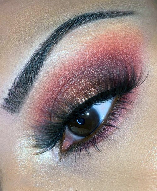 Gorgeous Red And Brown Eyeshadow Women