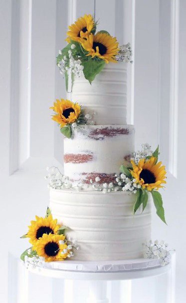 Gorgeous Sunflower Wedding Cakes Women