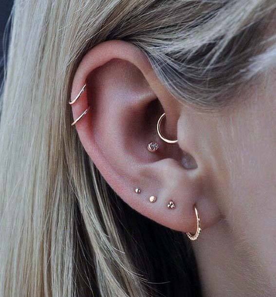 Gorgeous Sweet Ear Body Piercing Inspiration For Girls