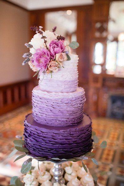 Gorgeous Swirls Purple Wedding Cake