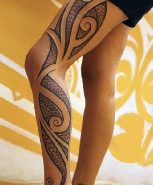 Gorgeous Tribal Tattoo For Women Legs