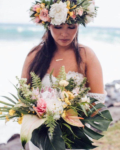 Gorgeous Tropical Flower Bouquet Inspiration Beach Wedding Ideas