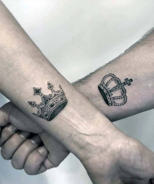 Gorgeous Two Tattoos Of Crown Women