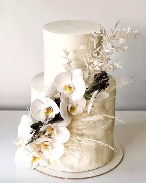 Gorgeous White 2 Tier Wedding Cake