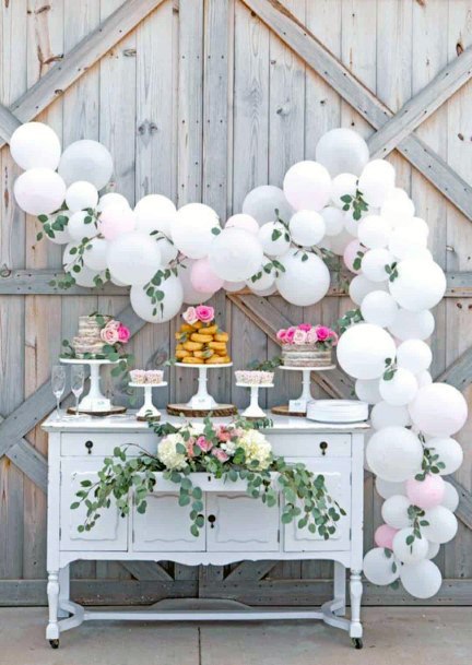 Gorgeous White Balloons Wedding Shower Decor