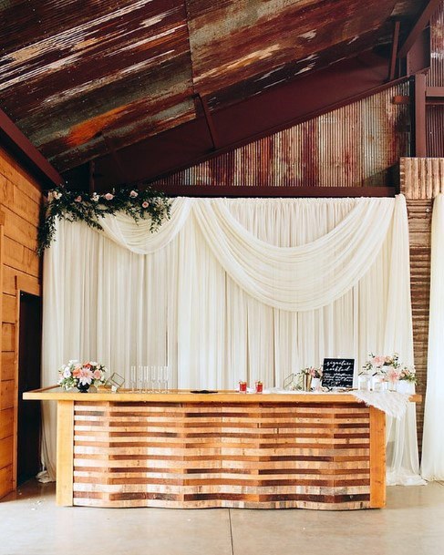 Gorgeous White Curtain Valance Backdrop Beautiful Wooden Table Backdrop Wedding Inspiration Rustic Barn