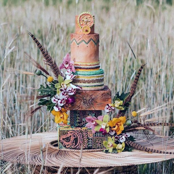 Gorgeous Woody Rustic Unique Wedding Cake