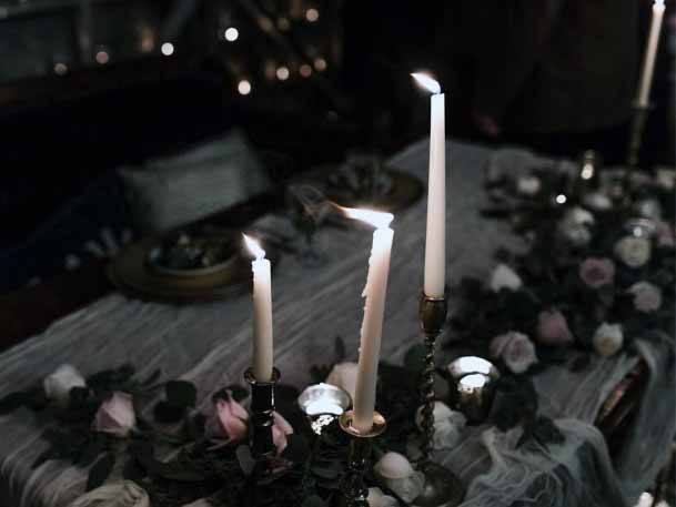 Gothic And Frightening Candle Stand Wedding Decor