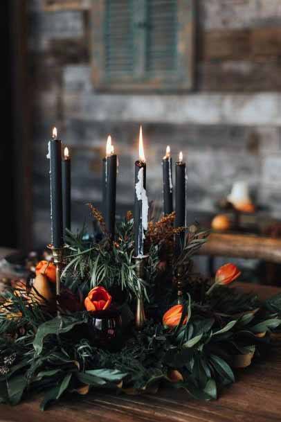 Gothic Black Candles Wedding Decor