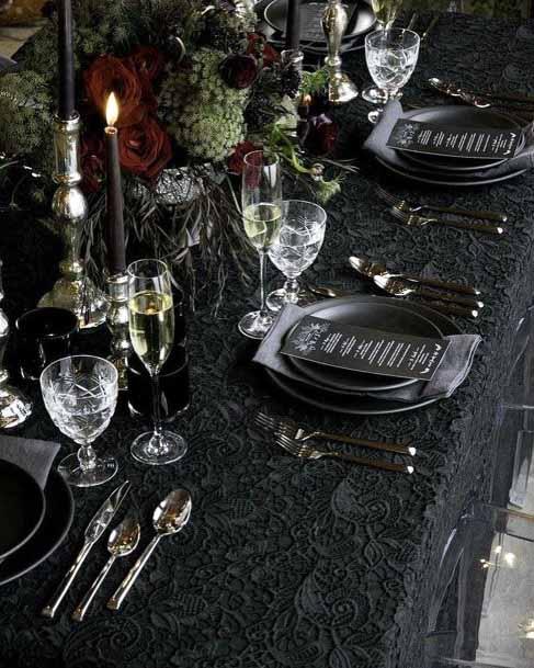 Gothic Dining Table Fabric Wedding Decor