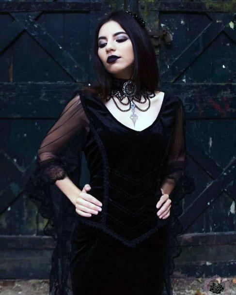 Gothic Halloween Wedding Dress Black Exquisite Necklace Collar For Brides