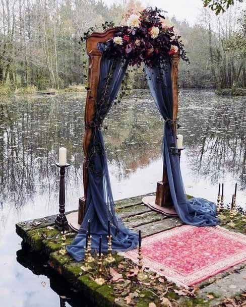 Gothic Water Side Wedding Dais Decor