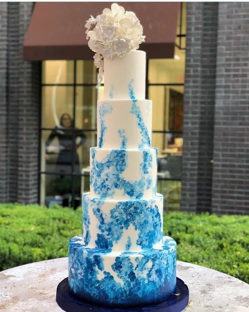 Grand And Large Blue Wedding Cake