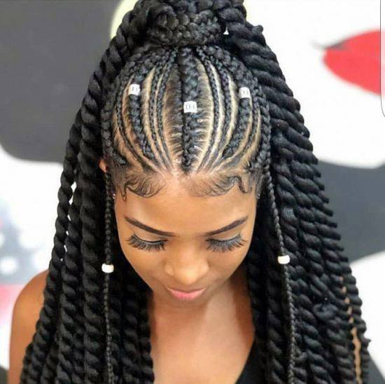 Grand Braided Art Ponytail Hairstyles For Black Women