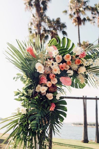 Grand Display Of Tropical Wedding Flowers