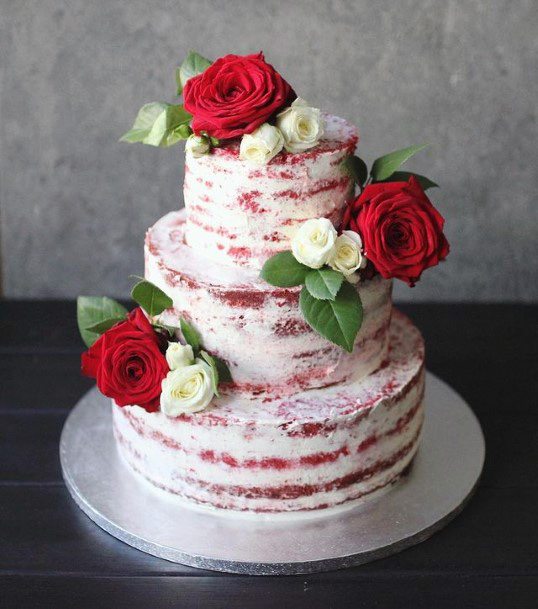 Grand Roses Red Velvet Wedding Cake