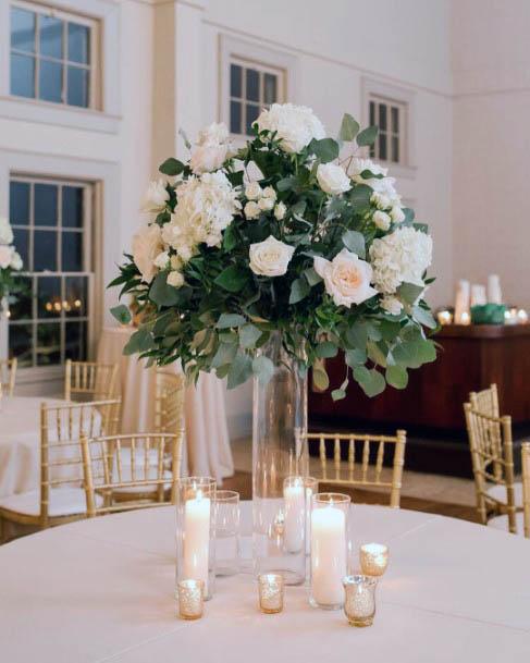 Grand White And Green Wedding Flower Centerpieces
