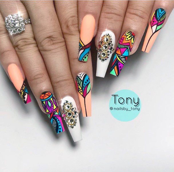 Graphic Colorful Nail Ideas For Women