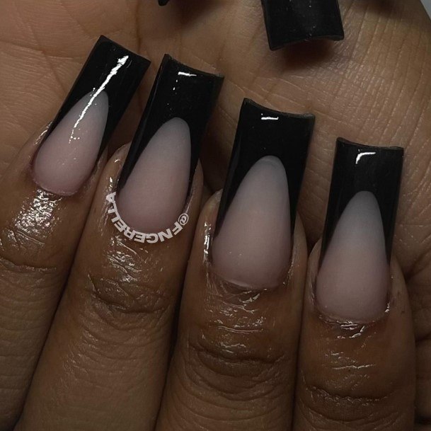 Great Black French Tip Nails For Women