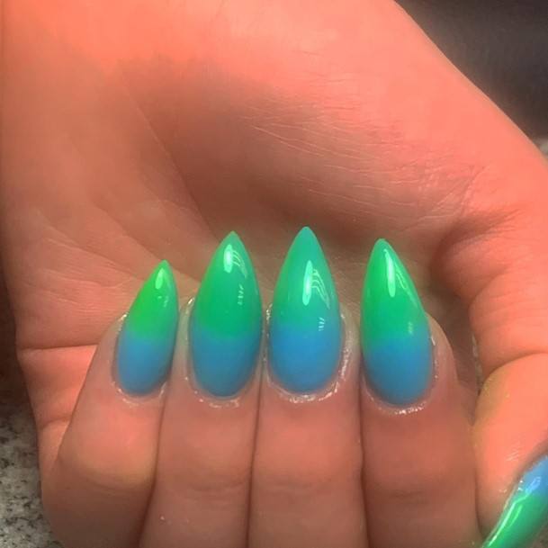 Great Blue And Green Nails For Women