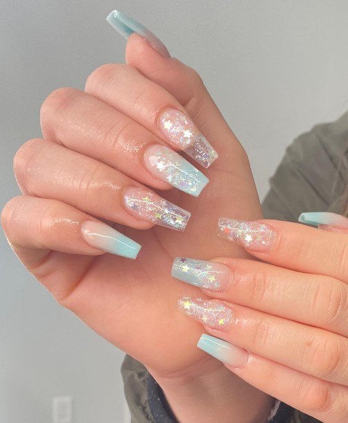 Great Blue Ombre Nails For Women