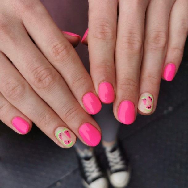 Great Bright Pink Nails For Women