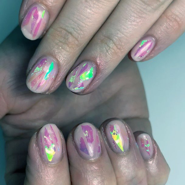 Great Broken Shattered Glass Nails For Women