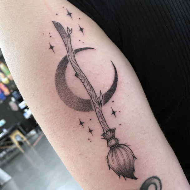 Great Broomstick Tattoos For Women