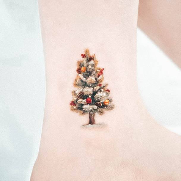 Great Christmas Tree Tattoos For Women