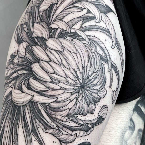 Great Chrysanthemum Tattoos For Women