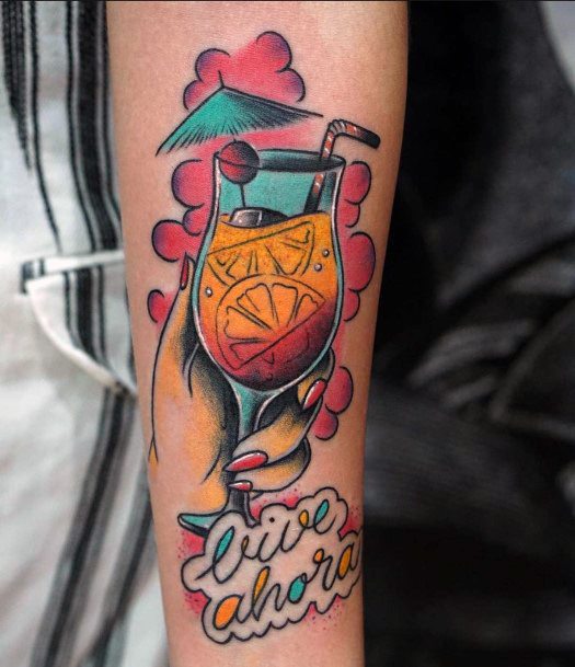 Great Cocktail Tattoos For Women