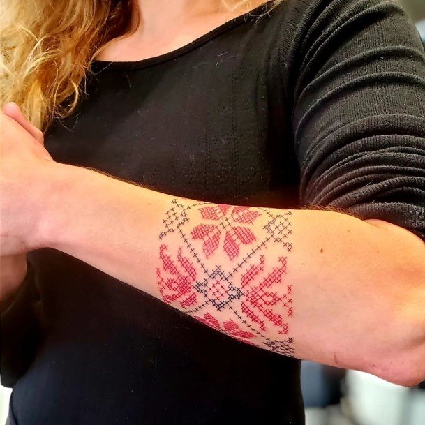 Great Cross Stitch Tattoos For Women