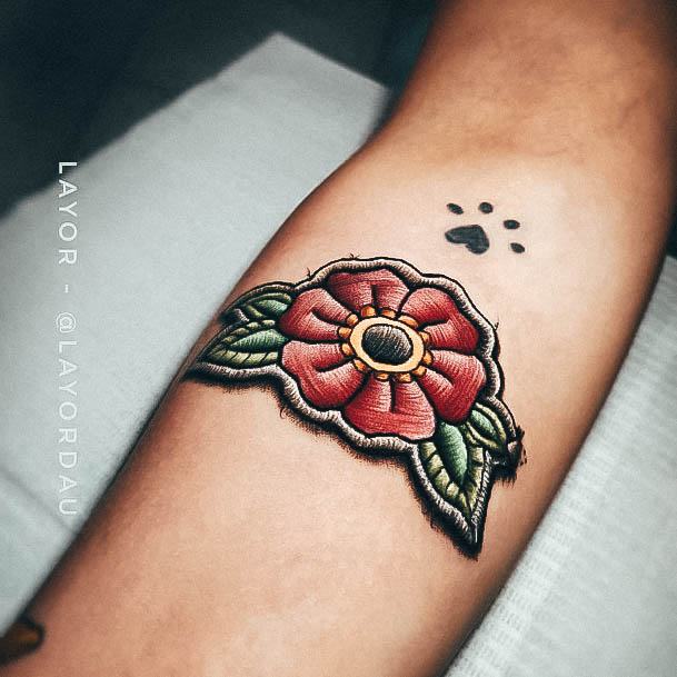 Great Embroidery Tattoos For Women