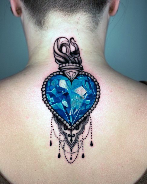 Great Flaming Heart Tattoos For Women