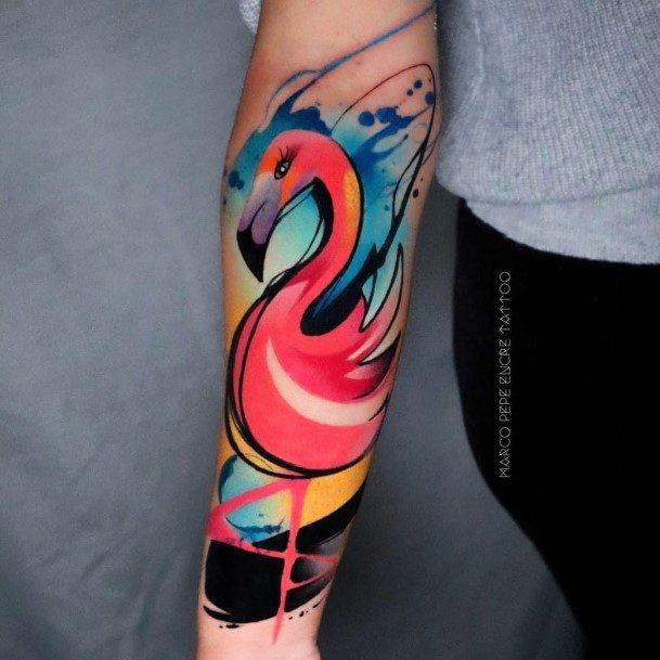 Great Flamingo Tattoos For Women