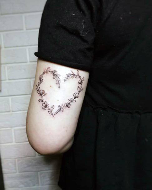 Great Flower Heart Tattoos For Women