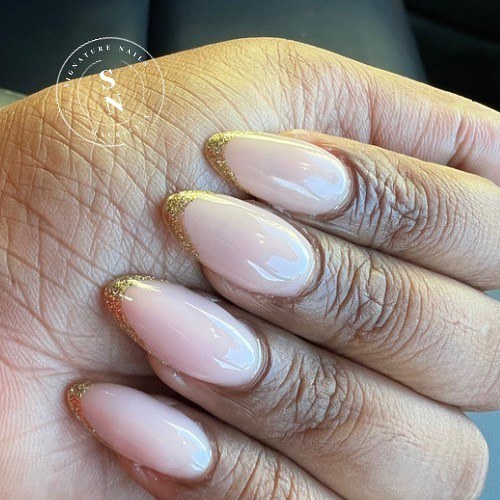 Great Gold French Tip Nails For Women