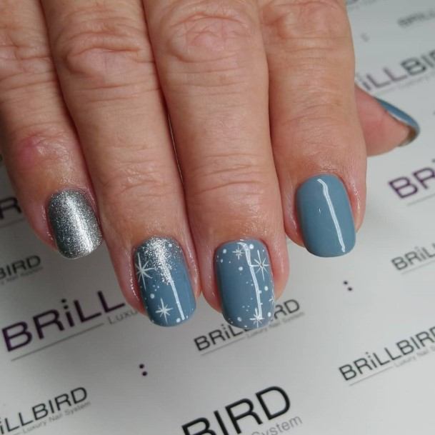 Great Grey With Glitter Nails For Women