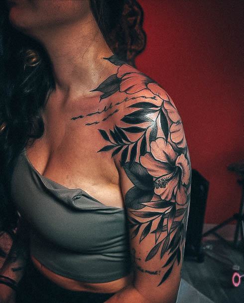 Great Hibiscus Tattoos For Women