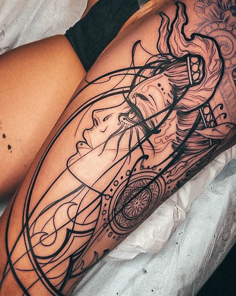 Great Leg Sleeve Tattoos For Women