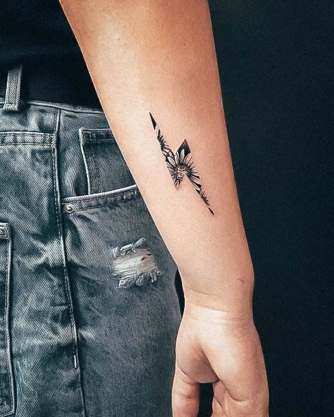 Great Lightning Bolt Tattoos For Women