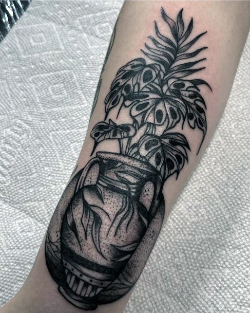 Great Monstera Tattoos For Women