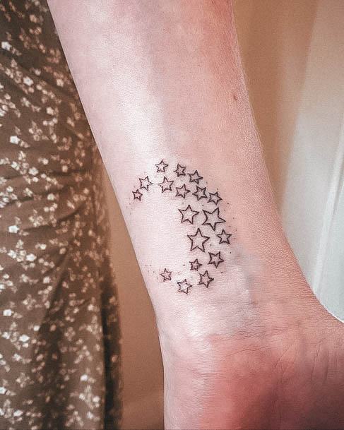 Great Moon And Stars Tattoos For Women