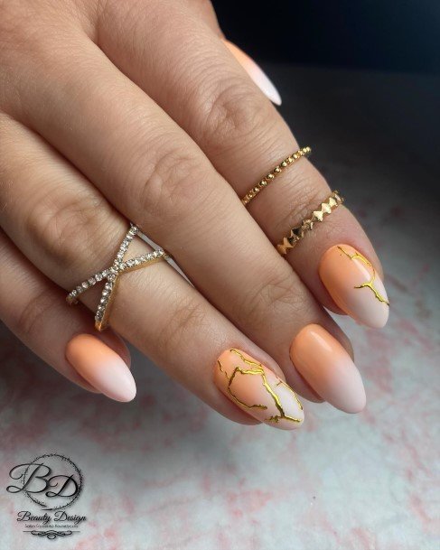 Great Orange Ombre Nails For Women